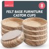 SOL 8pk Felt Base Furniture Castor Cups – Furniture Feet Cups with Felt Bases – Wide Application – Floor Protectors for Furniture Legs, Chairs, Tables, Sofas & Heavy Furniture
