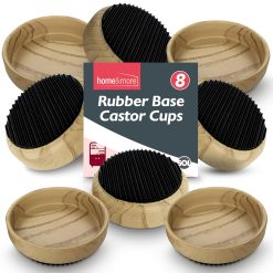 SOL 8pk Rubber Case Castor Cups - Non-Slip Caster Cups to Protect Wooden Floors and Carpets - Floor Protectors for Furniture Legs, Chairs, Tables, Sofas & Heavy Furniture