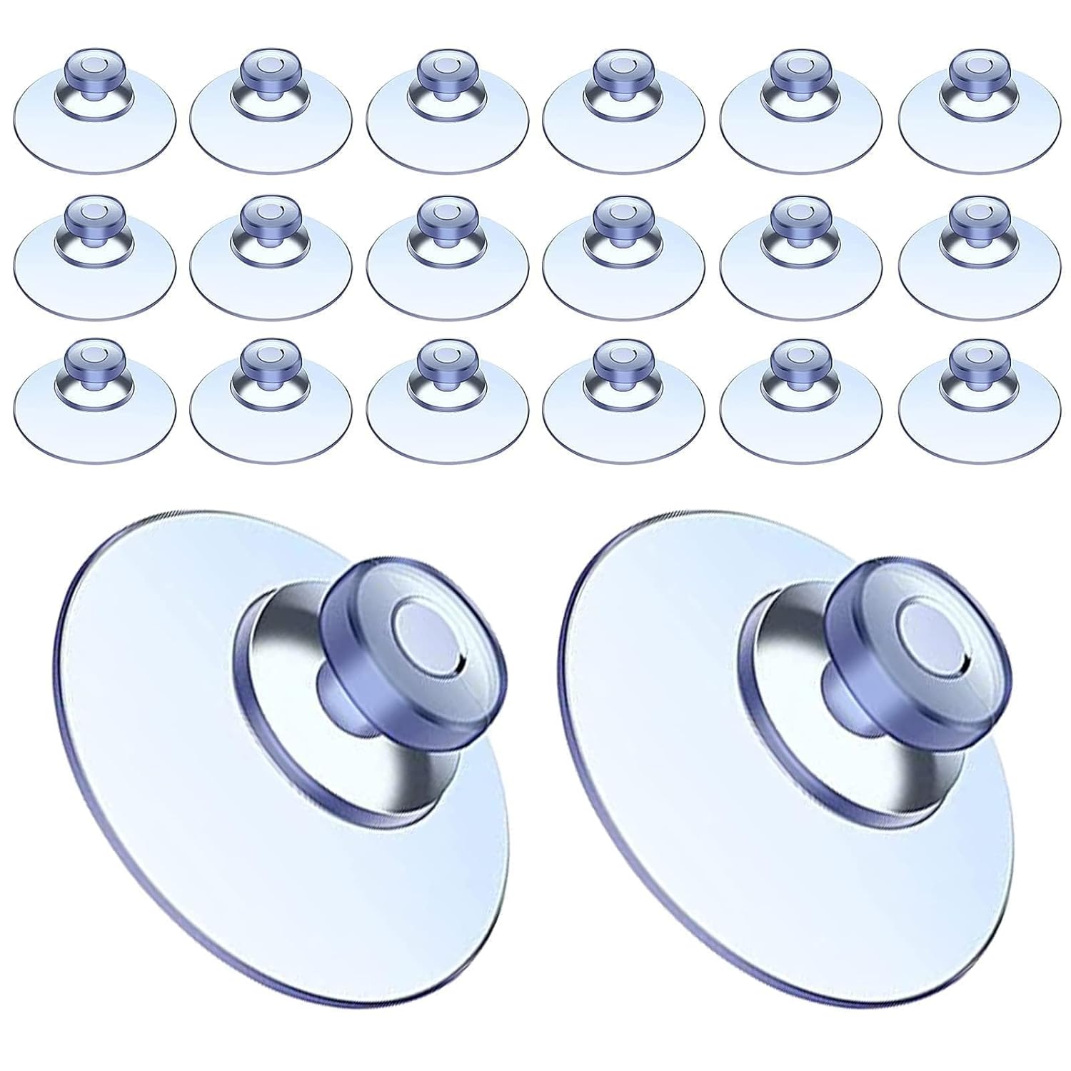 SUWIWKKOA 20pcs Plastic Suckers 35mm Rubber Window Suckers Clear Suction Pads Replacement Suction Cups Sticky Suction Pads Glass Table Top Suckers for Rattan Garden Furniture Table