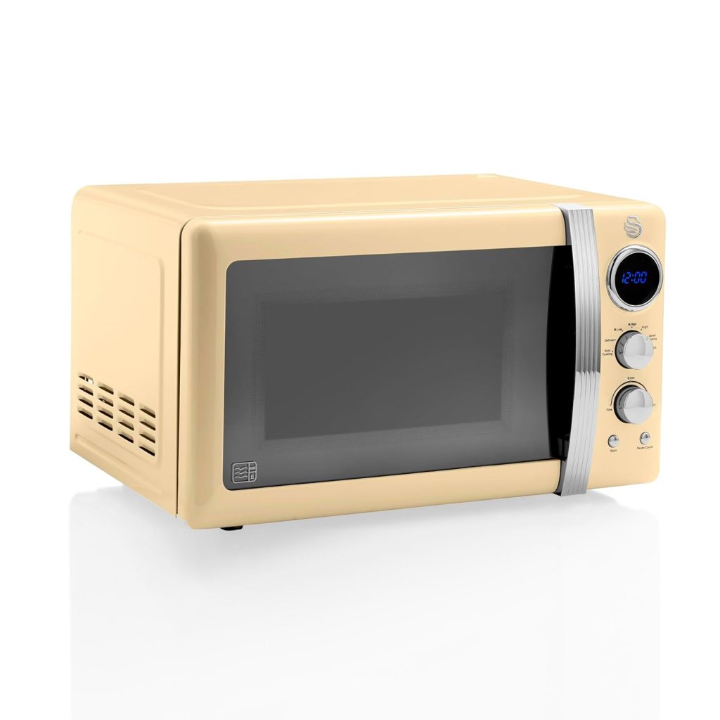 Swan SM22030LCN Retro LED Digital Microwave with Glass Turntable, 5 ...