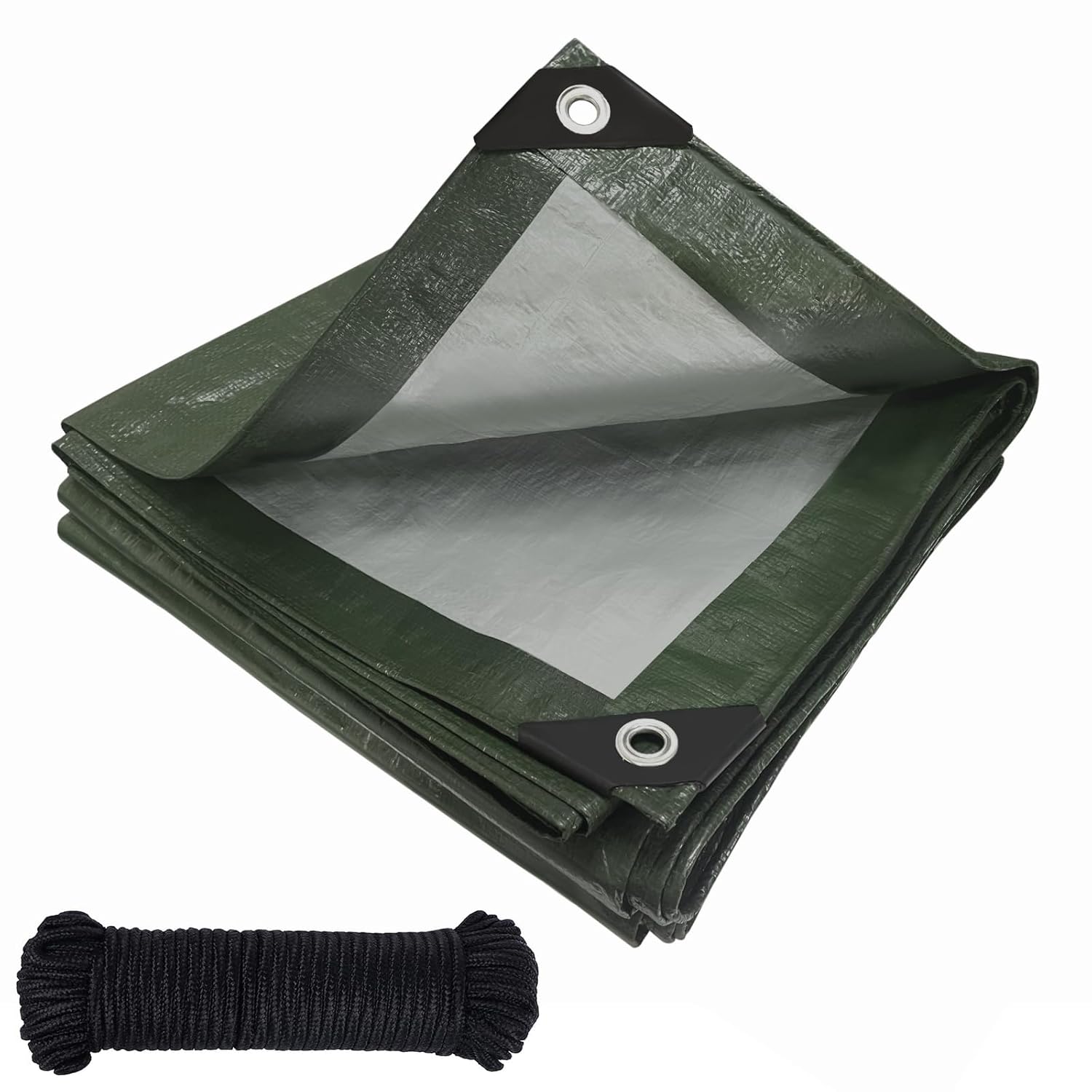 Tarpaulin waterproof heavy duty 120 g/m²,Reinforced Eyelets,Weatherproof Snow Dust UV,for Groundsheet Camping Garden Furniture Pool Building Site Caravan Boat Tarp Cover...