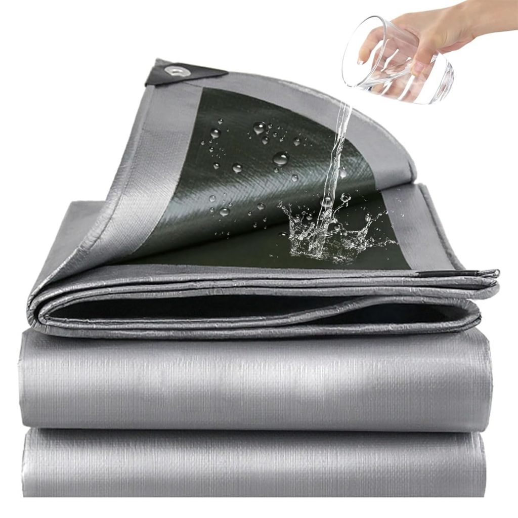 Tarpaulin Waterproof 180 G/m² PE Protective Tarpaulin UV Resistant Tear-Resistant Cover For Garden Furniture Pool Wood Car Boat