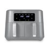 Tower T17137CGRY Vortx 8.5L Dual Basket Air Fryer with Dual Cook Function, 2400W, Grey & Chrome