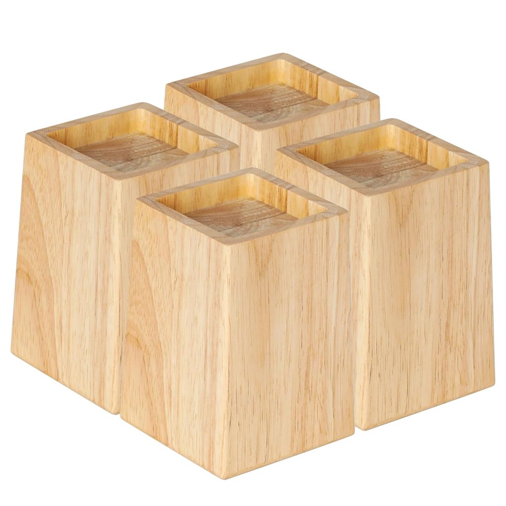 Structual Riser Wood TQVAI Wood Bed Risers – Supports up to 2200 lbs – Heavy Duty Furniture ...