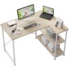 TRIUMPHKEY 110 * 80 CM L Shaped Desk Corner Desk with Shelves Reversible Left or Right Computer Workstation Computer Desk Study Office Desk Storage Shelves Home Office Work...