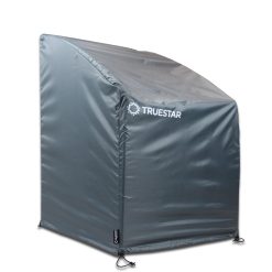 TRUESTAR Garden Stacking Chair Cover | Oxford + PU Coating| Rainproof Windproof Anti-UV | Patio Cover for Stackable Chairs Outdoor Furniture Protector (85 x 65 x 114cm, Grey)