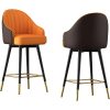 TTCHDPBX Comfort Stools Ergonomic Barstools Set of 2, Black Chrome Legs Upholstered Counter Stools, Leather Swivel Bar Stools, Counter Height Bar Chairs Home Bar Furniture