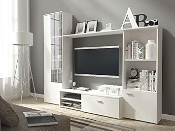 TV unit HUTTO Wall unit Living room furniture ALL IN STOCK quick delivery (White)