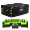 UIRWAY Garden Furniture Cover Waterproof with Air Vent, 250x210x90cm Outdoor Patio Furniture Cover, 420D Heavy Duty Garden Table Cover with Reflective Strips
