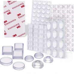 Uni-Fine 4 Sizes Transparent Silicone Pads, Soft Door Bumpers Self Adhesive Noise Dampening Pads Elastic Door Buffer Furniture Pad, Hemisphere/Trapezoid/Conical for Drawers...
