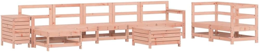 vidaXL - 10 Piece Garden Sofa Set/Outdoor Corner Lounge - Solid Douglas Fir/Slatted Modular Furniture - Brown/Garden, Patio, Terrace