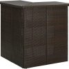vidaXL Corner Bar Table with Storage Shelves | Durable Poly Rattan Construction | Ideal for Home, Garden, Pub or Restaurant | Modern, Brown, Lightweight