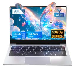 Wexultor Laptop Core i3-1115G4 Processor(up to 4.1GHz), Laptop Computer 16GB RAM 512GB SSD, PC Notebook 14.1 inch 1080P IPS Screen, Windows 11, Type-C, HDMI, USB3.2, 7000mAh...