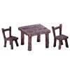 XJKLBYQ Miniature Table and Chairs Set,3Pcs Garden Furniture Ornaments,Resin DIY Solid Color Table and Chairs Simulation Decor for Landscaping Bonsai Succulent