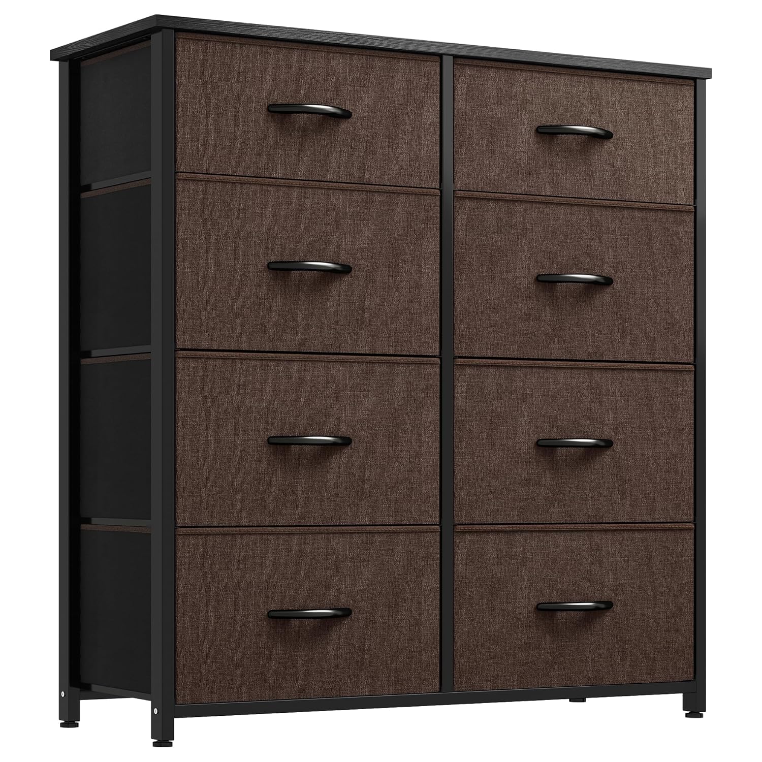 YITAHOME Chest of Drawers,Storage Organizer,Dresser for Bedroom with 8 Drawers,Fabric Drawers with Wood Top and Large Storage Space,Coffee Color