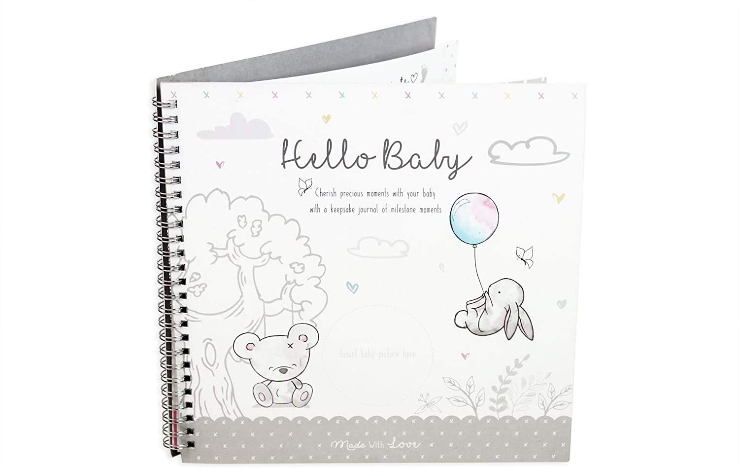YöL Hugs & Kisses Baby Milestone Journal Keepsake Toddler Newborn Shower Christening Gift Diary
