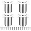 Zhujiehigh 4 Pcs Furniture Legs, Adjustable Cabinet Legs, 2 Inch Furniture Feet for Furniture, Round Metal Table Legs Feet for Chair Desk Bed Sofa Legs, Kitchen Cabinet Foot...