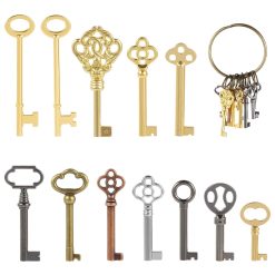 12PCS Hollow Barrel Skeleton Key, Universal Skeleton Key, Generic Skeleton Key for Vintage Furniture and Locks