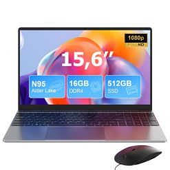 15.6 Inch Laptop, Quad-Core N95 Processor Up to 3.4GHz (Beat N5095), 16GB DDR4 512GB SSD Notebook Computers, 1080P FHD Display Laptops Computer, WiFi 5G, Type-C, USB 3.0, with...