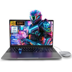 15.6 inch UHD Laptop 16GB RAM LPDDR4 512GB SSD PC Celeron N5095 Processor Laptop Computer with Touch ID Webcam External Network Port WiFi5 Bluetooth 4.2 USB 3.0