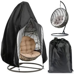 190x115cm Hanging Chair Cover with Zipper - Heavy Duty Egg Swing Cocoon Chair Cover,Outdoor Waterproof Windproof Durable Heavy Duty Garden Furniture Protector