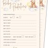 20 x Baby Prediction Cards from Olivia Samuel - Baby Shower Game – Unisex Neutral Teddy Bear Design - Made in The UK