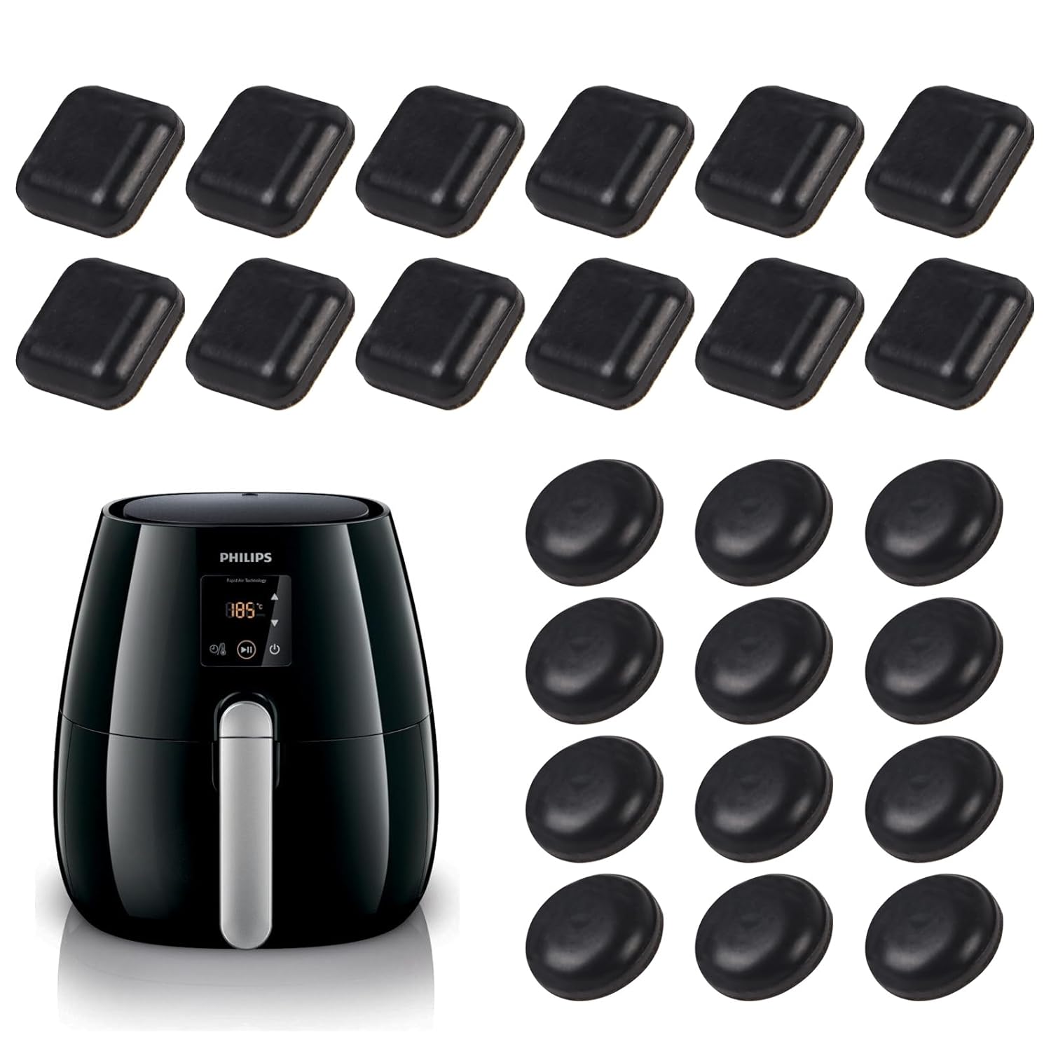 24pcs Kitchen Appliance Sliders, Adhesive Sliders, Reusable Air Fryer Accessories, Self-Adhesive Furniture Gliders Furniture Mover Pads, for Air Fryers, Coffee Makers, Bread...