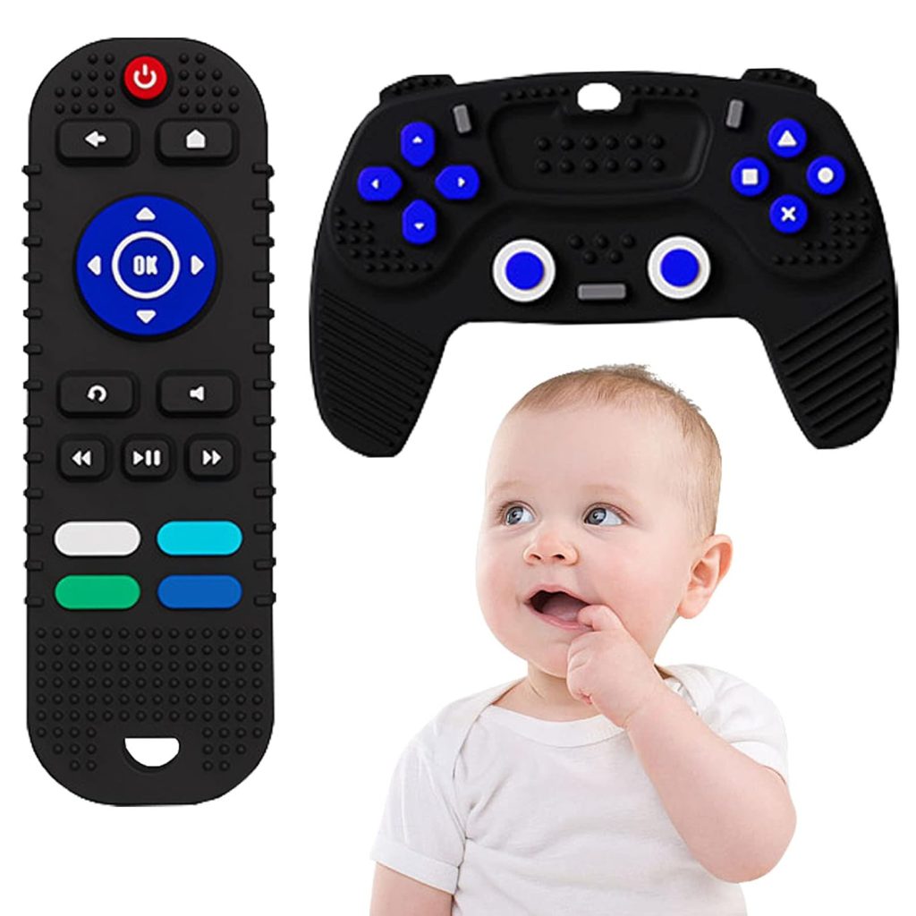2PCS Silicone Baby Teething Toys Remote Control, Remote Control & Game ...