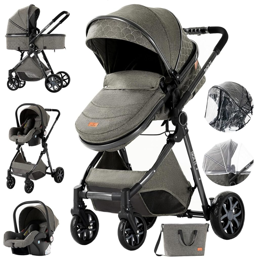 3 in 1 Pushchair Pram Travel System, Baby Stroller 3 in 1 with ...