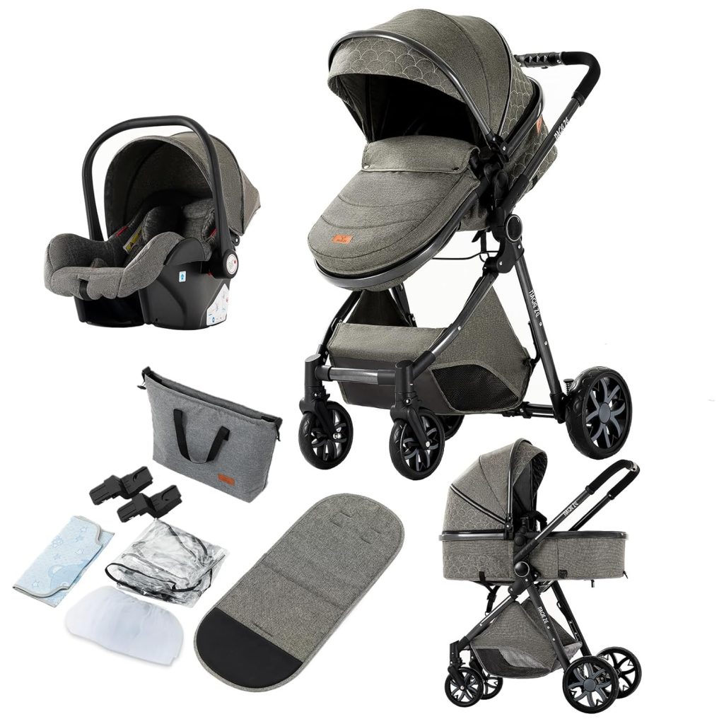 3 in 1 Pushchair Pram Travel System, Baby Stroller 3 in 1 with ...