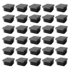 30 Pieces Plastic Square Tube Plugs, Outdoor Furniture Plastic Feet, Garden Furniture Feet, Tube Caps, Cover Tube Square Plugs, Plastic Chair Leg Caps, Square Plastic Plugs