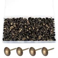 320 Pcs Upholstery Nails, Upholstery Tacks Pins, Furniture Decorative Thumbtacks, Antique Push Studs Pins, Drawing Picture Chairs Carpet Nails Studs Tacks - 11x17 MM (Bronze)