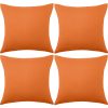4 Pack Decorative Outdoor Waterproof Throw Pillow Covers, Square Patio Balcony Garden Waterproof Cushion Case, PU Coating Pillow Shell for Couch, Bed, Patio, Sofa, Tent,18 x 18...