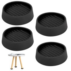 4 Pcs Black Rubber Castor Cups, 2" Furniture Caster Cups Round Furniture Coasters Non Slip Furniture Cups Furniture Feet Cups Furniture Gripper Pads Sofa Chair Table Feet...
