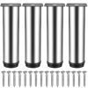 4 pcs furniture feet stainless steel, table legs metal, cabinet feet furniture legs support feet 10mm height adjustable for sofa beds cabinet worktop breakfast bar desk table -...