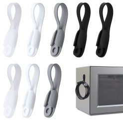 8pcs Wrap Cord Organizer, Silicone Cable Keeper Data Line Tidy Wrap Cord Holder Self Adhesive Electrical Cord Organizer for Appliances Mixer, Coffee Maker and Pressure Cooker (4...