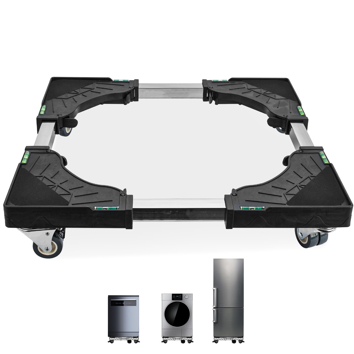 Adjustable Washing Machine Base Stand, Raisaplin Appliance Dolly Cart ...