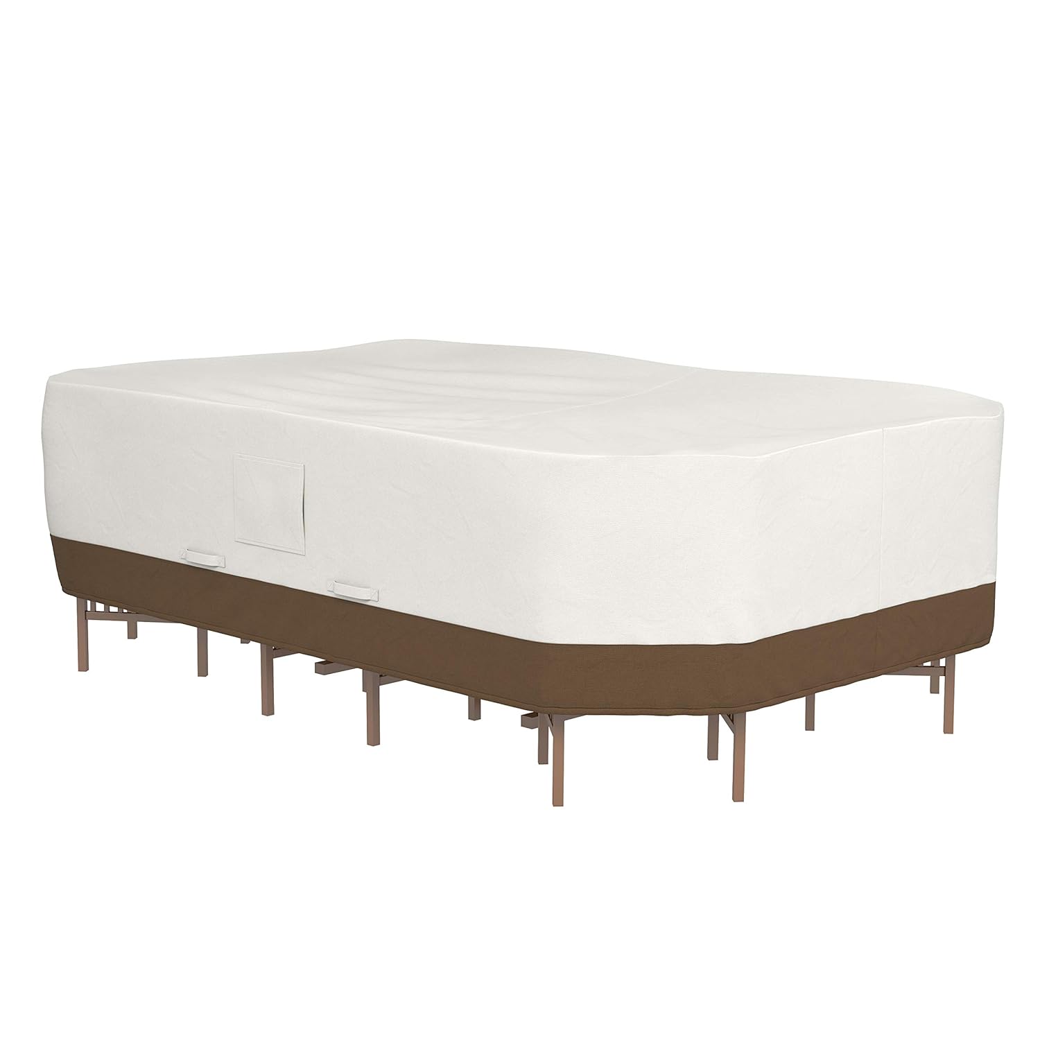 Amazon Basics Rectangular/Oval Patio Table and Chair Set Cover, Beige/Tan, 279 x 213 x 61 cm