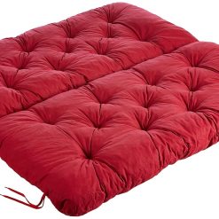 Ambientehome GARDEN FURNITURE SEAT CUSHION FOR SWING or for 2 SEATER BENCH with BACK Approx.100 x 98 x8 cm RED!!