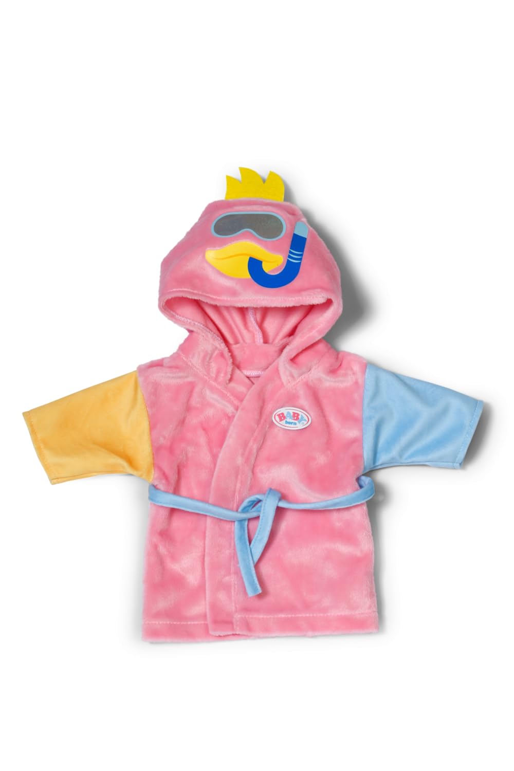 BABY born Bathrobe for Bath Time Doll Play, Pink Robe with Hodd and Belt for 43cm Dolls, 838167 Zapf Creation