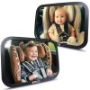 Baby Car Mirror (2 Pack) - 100% Shatterproof & Shakeproof, Award-Winning Car Mirror Baby Rear View, Non-Slip with 360° Rotation, Newborn Essentials