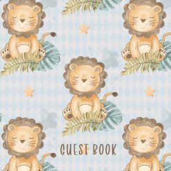 Baby Shower Guest Book: Safari Lion Original Watercolor Artwork | Unique Sign-in Keepsake Interior with Advice for Parents, Wishes for Baby's Future, and Gift Log
