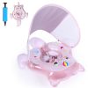 Baby Swimming Float for 6-36 Months,Inflatable Baby Pool Float with Anti-Flip Tail & UPF50+ Sun Canopy,Baby Swim Ring for 6 9 12 18 24 36M With Adjustable Safty Seat Newborn...