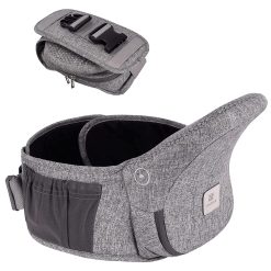 Bebamour Baby Carrier Hip Seat 0-36 Months Lightweight 3 in 1 Baby Carrier Newborn to Toddler HipSeat (with Waist Extender, Fold Series, Grey)