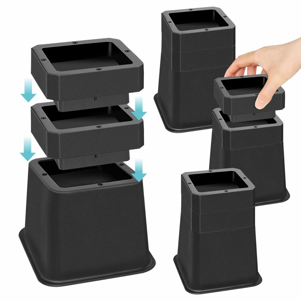 Or Risers Bed Risers 3, 4 or 5 Inch Stackable Furniture Risers Adjustable Chair ...