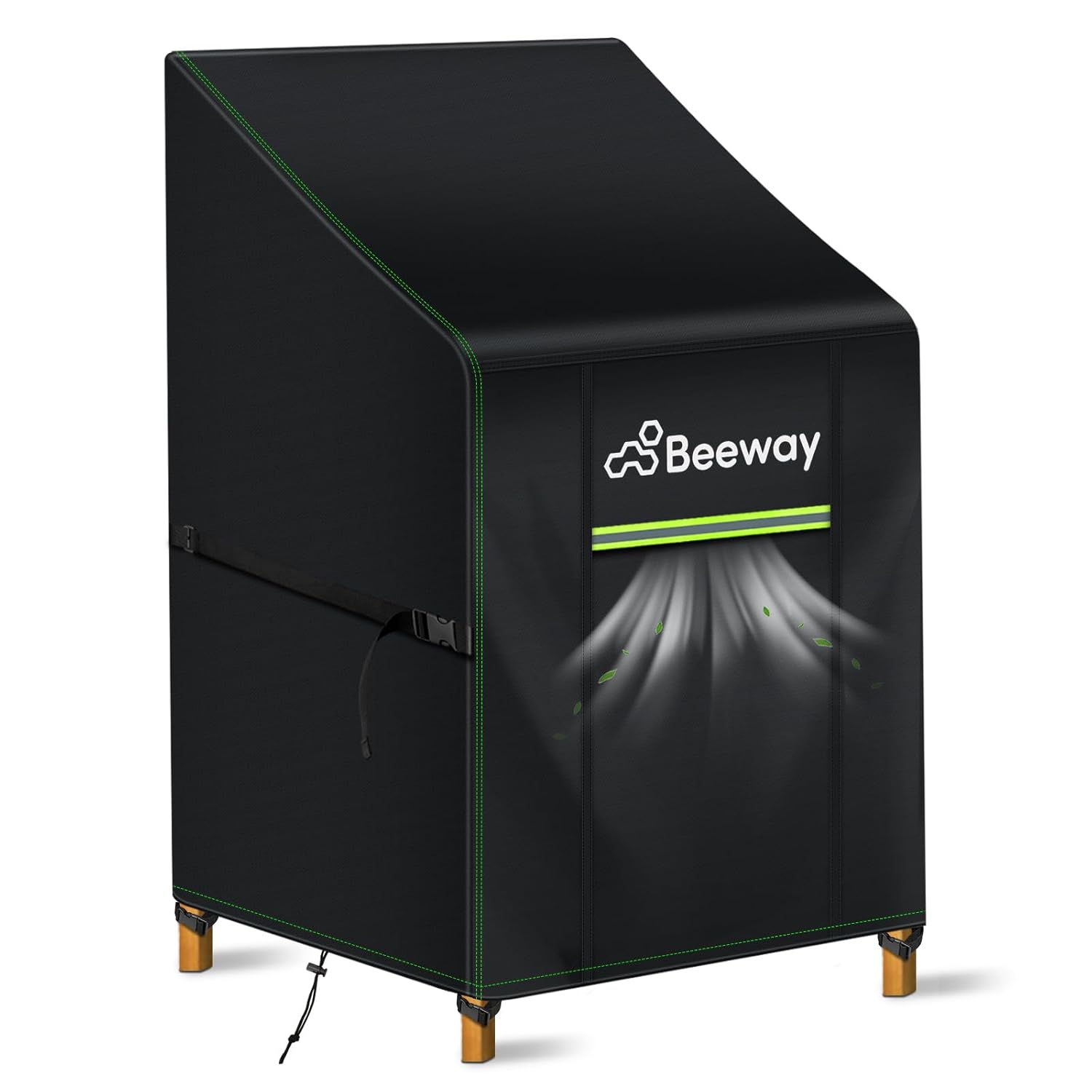 BEEEWAY Garden Stacking Chair Cover Waterproof with Air Vent, Outdoor Patio Stackable Chairs Cover - 420D Oxford Fabric, Anti-UV , Windproof - 95 x 65 x 150/110cm