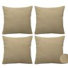 Beige Decorative pillowcase Waterproof Cushion Cover Square 45x45 cm , for Tent Park Garden Throw Pillow Case Outside Bench Sofa Furniture Patio Couch Balcony Sofa Living Room,...