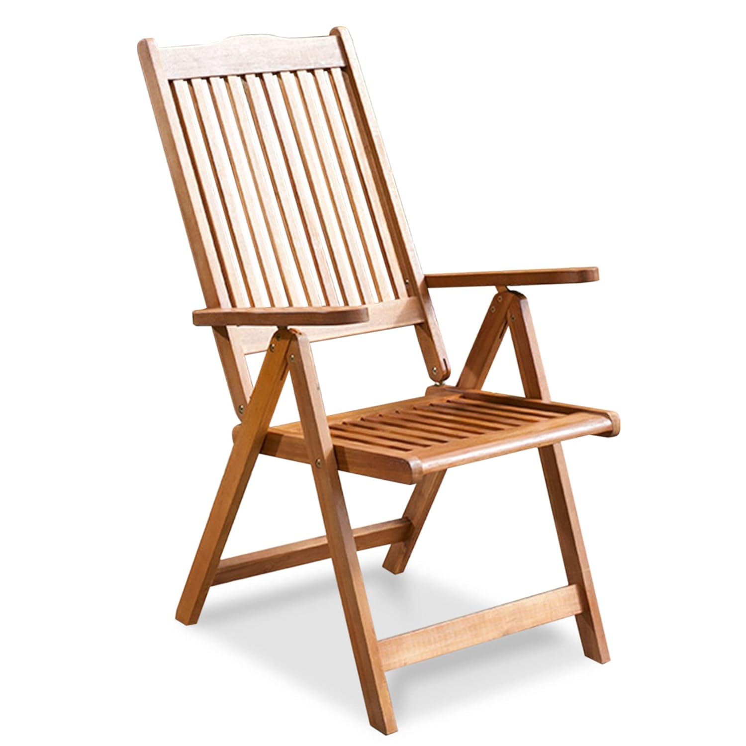 BillyOh 1 Acacia Hardwood Folding Garden Chairs with 5 Adjustable Recliner Wooden Chairs Position, Lightweight, Wood Folding Chair for Easy Storage, No Assembly Required for...