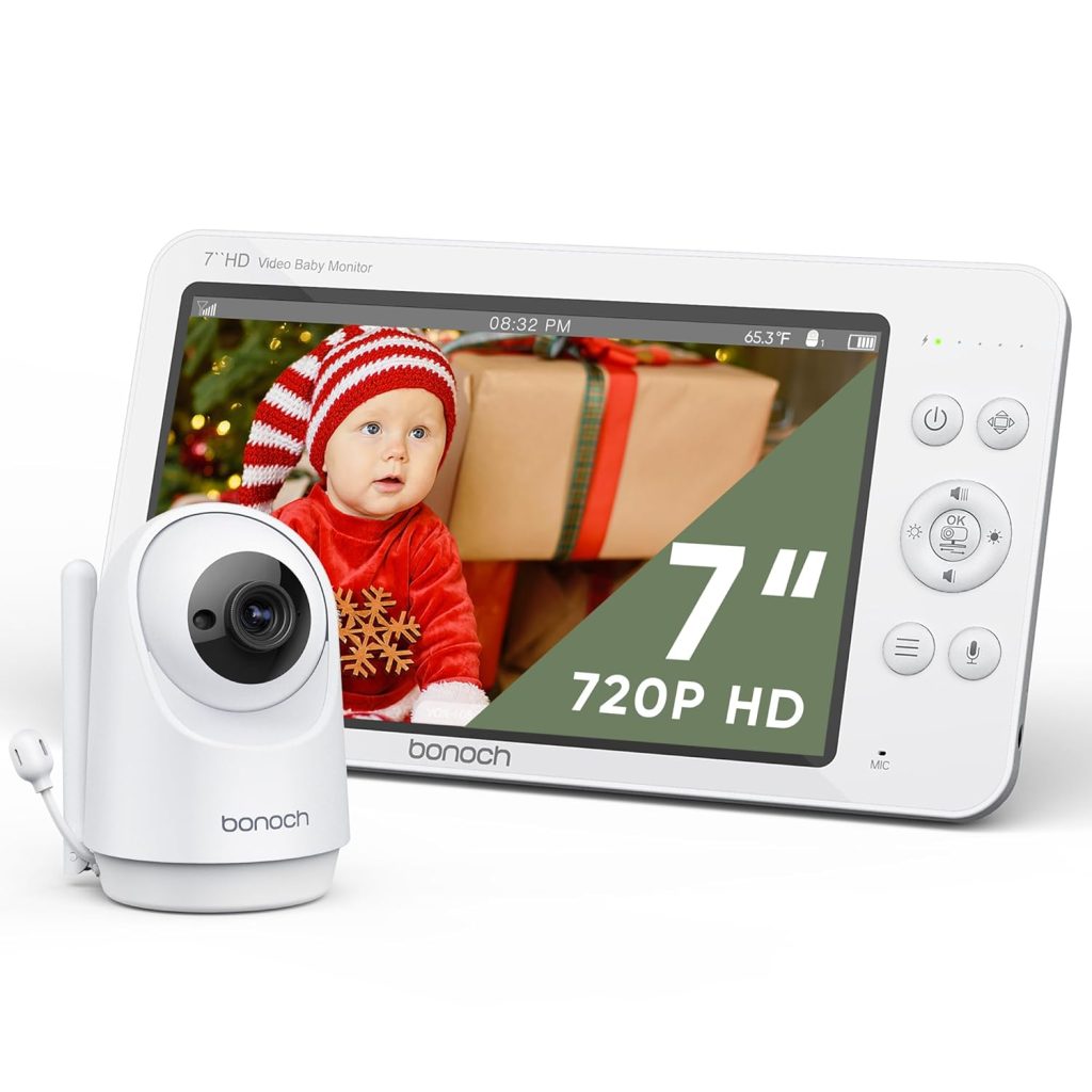 bonoch 7″ 720P Baby Monitor with Camera and Night Vision, Video Baby ...