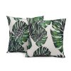 Brentfords 2 x Tropical Leaf Cushion Covers Water Resistant Decorative Printed Green Outdoor Garden Sofa Chair Seat Pillow, 45 x 45cm